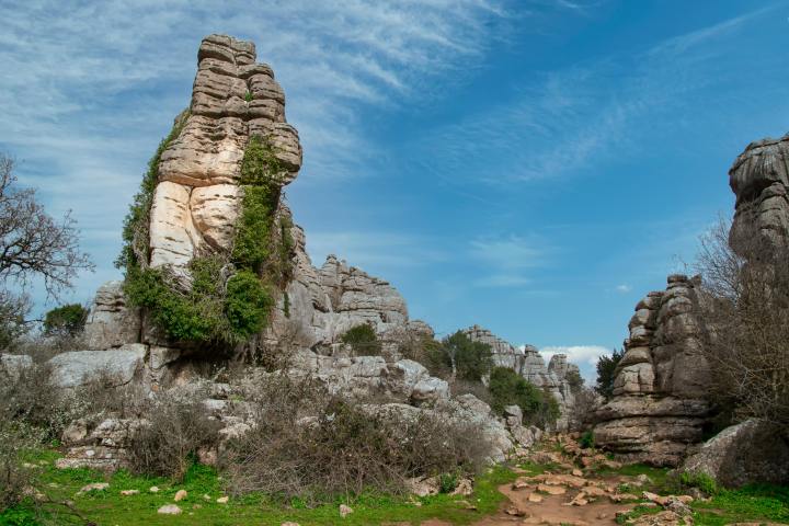 a statue of a rocky hill