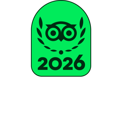 Green badge with owl design and '2026' below.